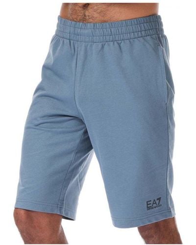 EA7 Emporio Armani Katoenen Short Met Logo Voor , Blauw