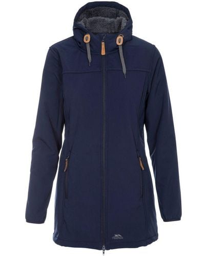 Trespass Ladies Kristen Longer Length Hooded Waterproof Jacket () - Blue
