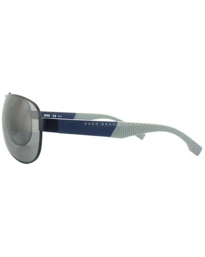 BOSS Aviator Mirror Polarized Sunglasses Metal - Blue