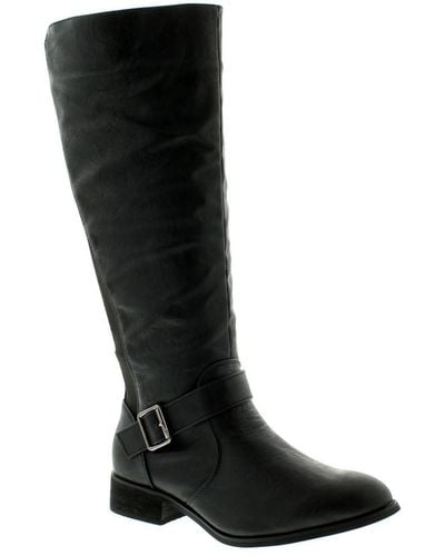 Platino Long Boots Wide Fit Poppie Zip - Black