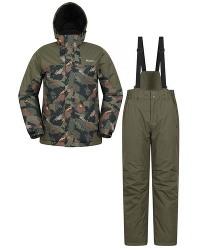 Mountain Warehouse Camo Ski Jacket & Trousers () - Green