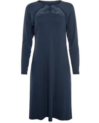 Lisca 'Evelyn' Long Sleeve Modal Nightdress - Blue