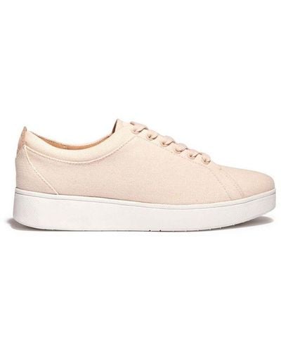 Fitflop Dames Fit Flop Rally Canvas Trainers In Rose - Naturel