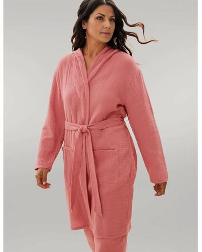 Marks & Spencer Cotton Muslin Dressing Gown - Red