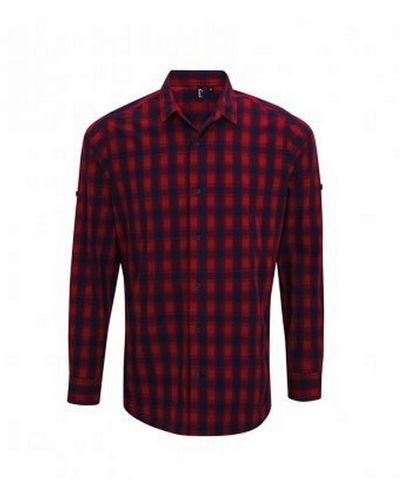 PREMIER Mulligan Check Shirt Met Lange Mouwen (rood/zwaar) - Paars