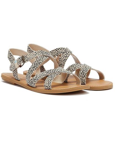 TOMS Sicily Cheetah Beige / Black Sandals Rubber - Metallic