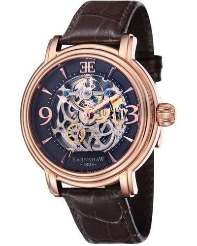 Thomas Earnshaw Longcase Automatic Brandy Rose Watch Es-8011-07 - Blue
