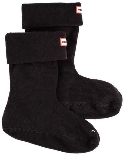 HUNTER Short Fleece Welly Socks - Black