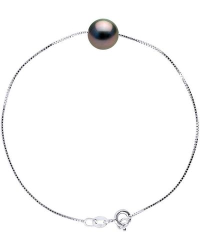Diadema Chain Bracelet Tahitian Pearl Ronde 8-9 Mm 925 - Metallic