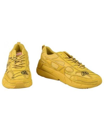 DIESEL Print Trainers With Sporty Details - Yellow