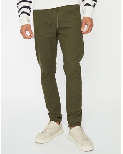 Threadbare 'Cory' Slim Fit Pull-On Chino Trousers - Green
