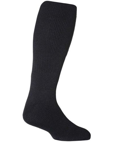 Heat Holders Extra Long Thick Thermal Knee High Socks 6-11 Uk - Black