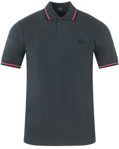 Fred Perry Twin Getipt M12 I52 Blauw Poloshirt
