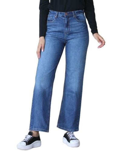 MYT Ladies Wide Leg High Waisted Jeans - Blue