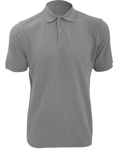 Russell Ripple Collar & Cuff Short Sleeve Polo Shirt (Light Oxford) - Grey