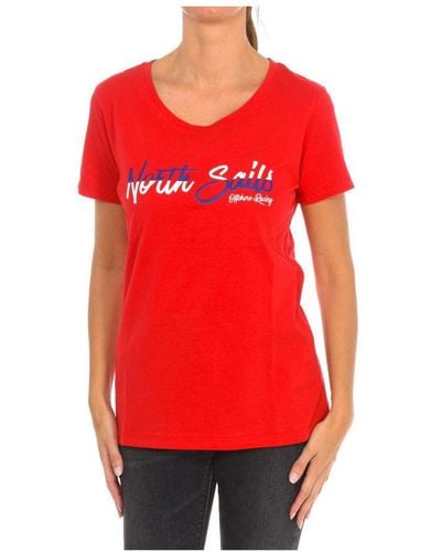 North Sails Womenss Short Sleeve T-Shirt 9024310 - Red