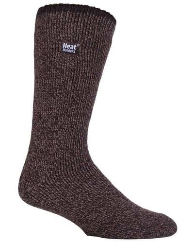 Heat Holders Winter Merino Wool Thermal Socks With Reinforced Heel And Toe - Brown