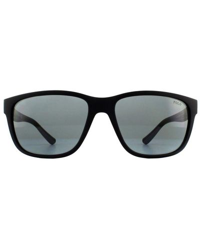 Polo Ralph Lauren Rectangle Matte Sunglasses - Black