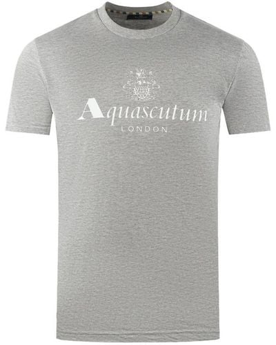 Aquascutum London Aldis Brand Logo T-Shirt - Grey