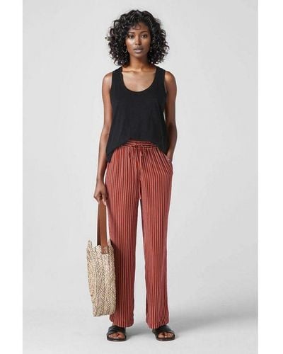 Whistles Wide Leg Stripe Trousers - Red