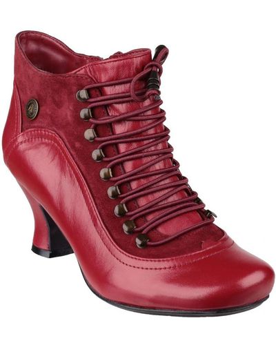 Hush Puppies Ladies Vivianna Lace Up Boots () - Red