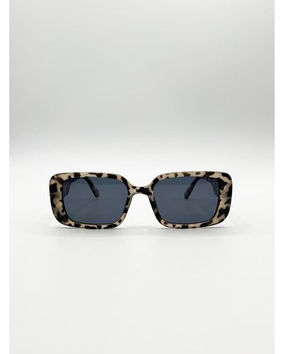 SVNX Oversized Rectangle Sunglasses - Blue