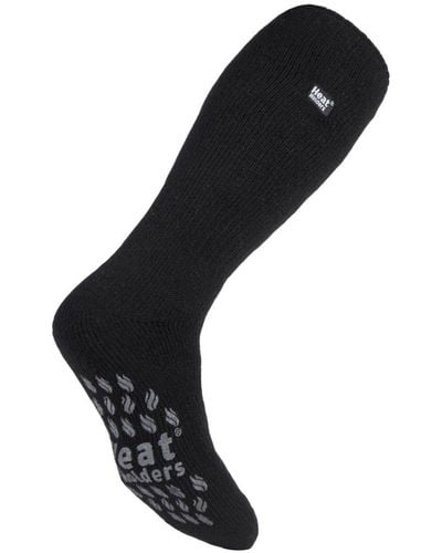 Heat Holders Knee High Slipper Socks For Winter - Black