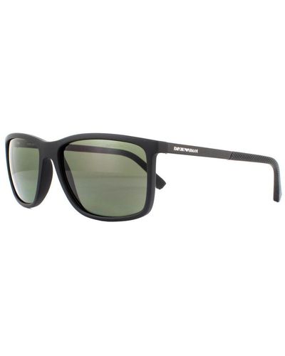 Emporio Armani Sunglasses Ea4058 56539A Rubber Polarised - Black