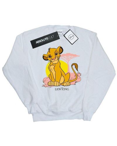 Disney Ladies The Lion King Simba Pastel Sweatshirt () - White