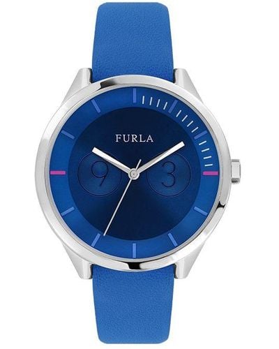 Furla 31Mm Metropolis Leather Watch - Blue
