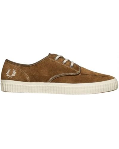 Fred Perry B7175 988 Low Suede Ealing Leather Mens Trainers - Bruin