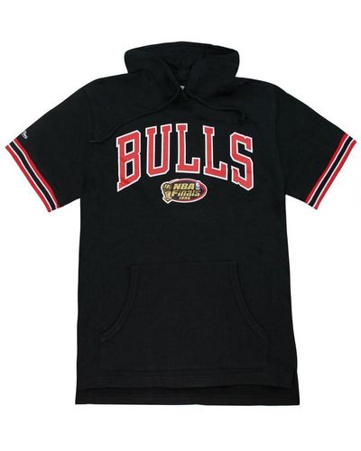Mitchell & Ness Chicago Bulls French Terry Hoodie T-Shirt - Black