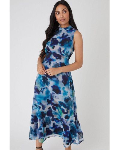 Wallis Petite Blue Ombre Sleeveless Midi Dress