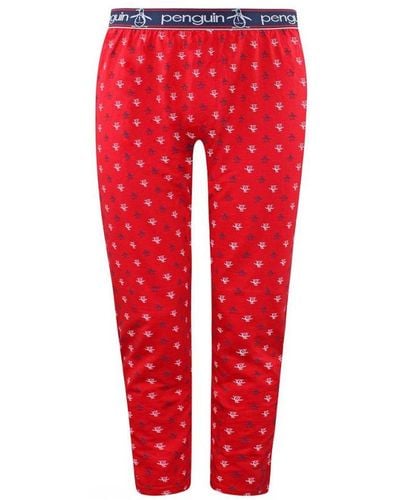 Original Penguin Lounge Jersey Pyjamas Bottoms Cotton - Red
