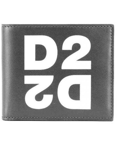 DSquared² Mirror Logo Bi-fold Wallet Black - Metallic