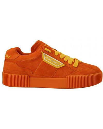 Dolce & Gabbana Leather Pj Tucker Trainers Shoes - Orange