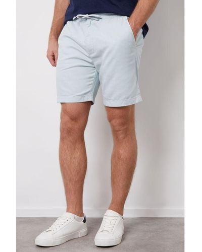Threadbare 'Lent' Cotton Lyocell Jogger Style Shorts - Blue