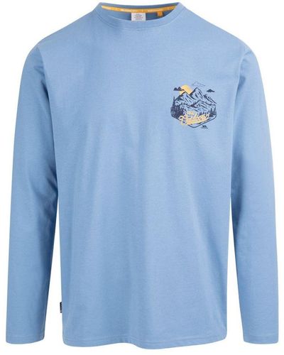 Trespass Benue Printed Long-Sleeved T-Shirt (Denim) - Blue
