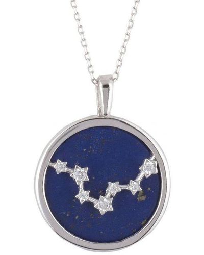 LÁTELITA London Zodiac Lapis Lazuli Gemstone Star Constellation Pendant Necklace Pisces - Blue