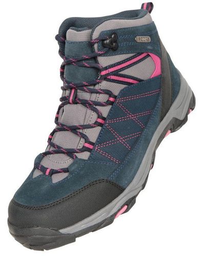 Mountain Warehouse Ladies Rapid Suede Waterproof Walking Boots () - Blue