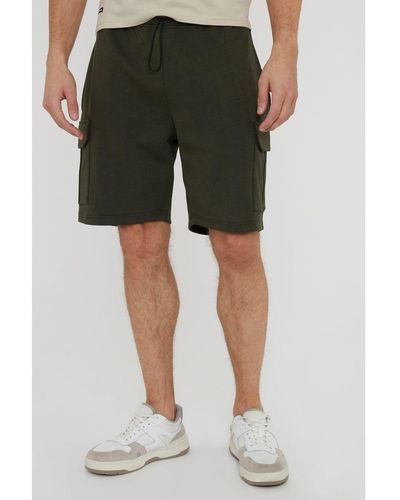 Threadbare 'Wolf' Cargo Pocket Sweat Shorts - Green