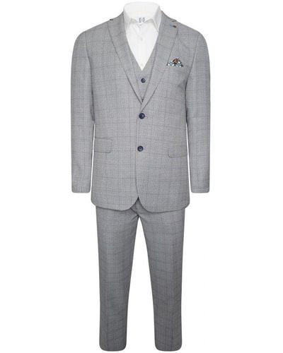 Harry Brown London Three Piece Slim Fit Suit - Grey