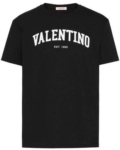 Valentino 1960 T-shirt Met Logoprint In Zwart