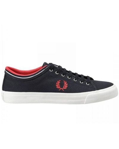 Fred Perry B5210U 608 Kendrick Tipped Cuff Canvas Trainers - Blue