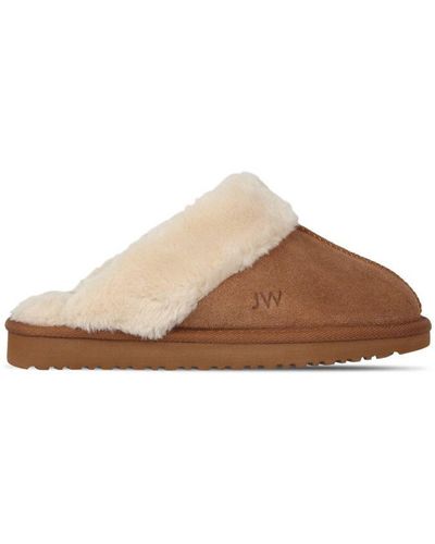 Jack Wills Mule Slippers Leather - Brown