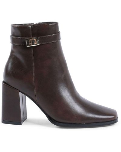 19V69 Italia by Versace Ankle Boot X730 Marrone Synthetic Leather - Brown