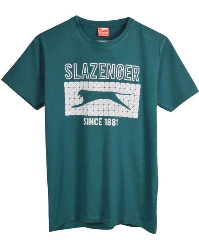 Slazenger 1881 Vintage Style Graphic T-shirt Cotton - Green