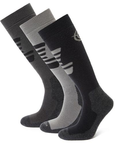 TOG24 Bergenz 3 Pack Ski Socks/Soot/Moon - Black