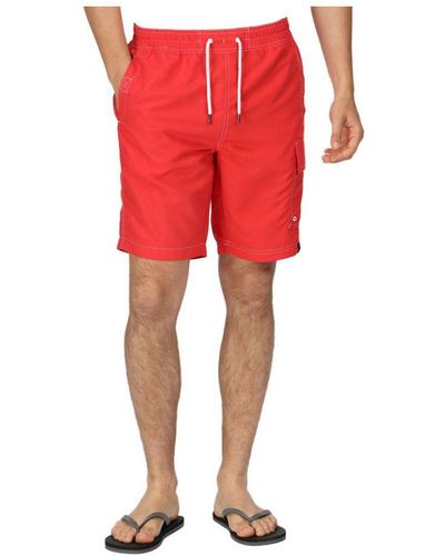 Regatta Hotham Iv Quick Drying Swimming Board Shorts - Red