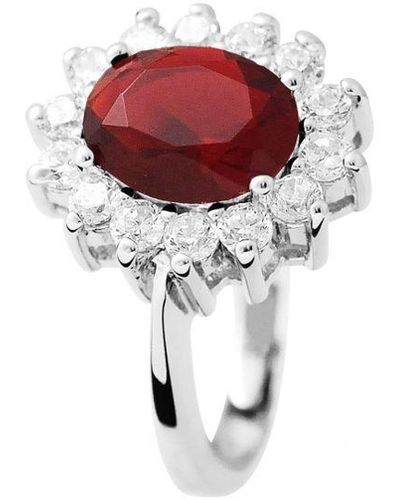 Diadema Ring "ruby" Zilveren Sieraden 925 - Rood
